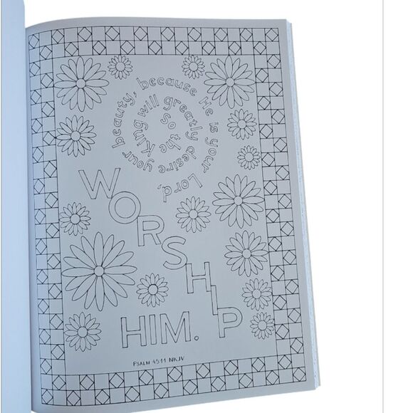Inspirational Christian Coloring Book 75+ Pages Adult Stress Relief Holiday Gift - Picture 14 of 15
